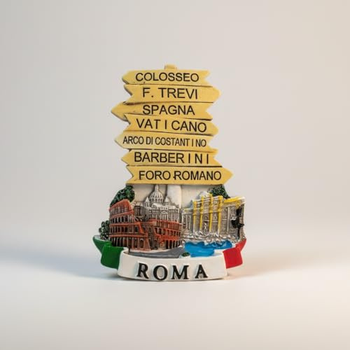 Imán Souvenir Roma, Atracciones Turísticas Italianas, Coliseo Vaticano Fuente de Trevi Plaza de España, Souvenir Decorativo Multicolor