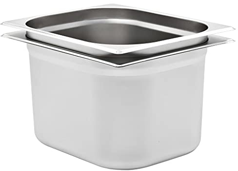 AJJHUUKI Gastronorm Contenitori 2 pz GN 1/2 200 mm Acciaio Inox