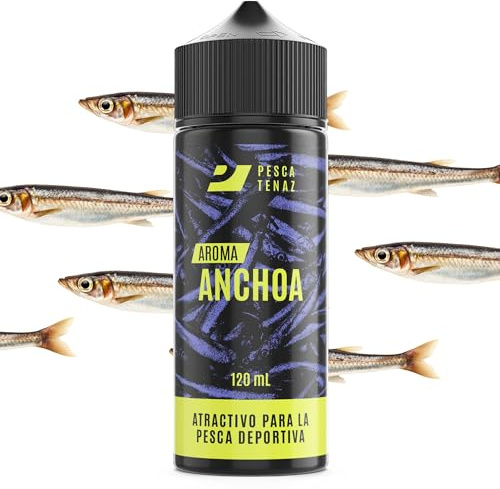 PESCA TENAZ | Aroma Anchoa para Pesca Deportiva. Atractivo liquido Que Puede ser Usado para engodos, cebos Artificiales y boiles (Uso Frio, sin cocciòn)- Apto para la Pesca en Mar y en Lago (120mL)