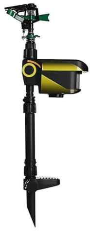 Aboiled Arroseur automatique rotatif pour grandes surfaces, alimenté par l'énergie solaire, activé par le mouvement, arroseur de répulsif pour animaux de jardin