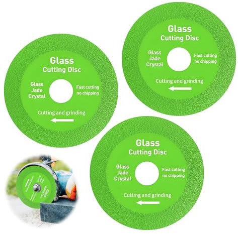3PCS Glass Cutting Disc Set 115x15x22.23mm Diamond Tile Ceramic Porcelain | Circular saw blades, dry wet slicing, practical edge, angle grinder fit, precision tool, hardware accessory, pack kit