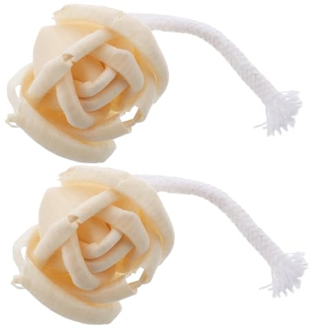 Diffusore di Fiori in Legno Profumato Beige 2 Pezzi | Corda in Cotone, Uso Decorativo per Ufficio e Hotel, Fragranza Naturale senza Fuoco