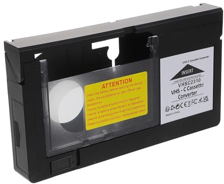 HIAKDOFT Adaptateur De Bande Vidéo VHS-c Et VHS ½ Pouce pour Caméscope, Plastique Solide, Conversion Numérique Portable, Compatible Lecture Vidéo, Usage Polyvalent en Déplacement, Couleur Noire