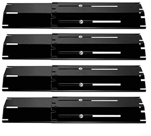 4Pcs Adjustable Stainless Steel Grill Replacement Heat Plates Parts for Gas Barbecue Grills to Improve Heat Shield and Cooking Consistency