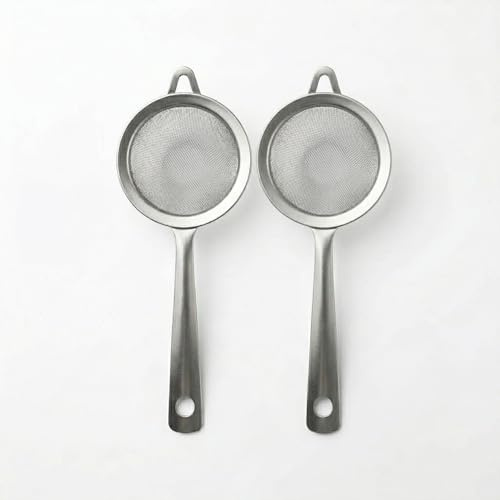 YUNTRUN Mini Strainer, Mini Sieve, Small Sieve Tea Strainer Fine Mesh with Handle Strainers for Loose Char Cocktail Spices and Baking