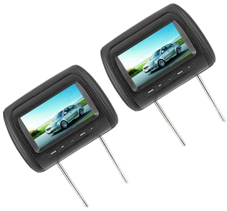 RASTKY Kopfstützenmonitor Fürs Auto, 2 Stück 7-Zoll-HD-LCD-Videoplayer mit Zweikanal-Infrarotsender, Kabellose Fernbedienung, für die Unterhaltung auf den Rücksitzen