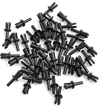 Design61 Spreiznieten Befestigung Clip 50 Stück in Schwarz 8 mm Loch