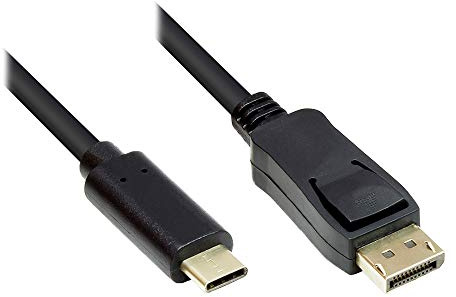 Good Connections Adapterkabel - USB-C Stecker an Displayport 1.2 / DP 1.2 Stecker - 4K / UHD @60Hz - KUPFERLEITER - 3 m - schwarz GC-M0107