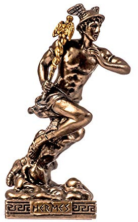 BeautifulGreekStatues Hermes Merkur Gott Zeus Sohn Römische Miniatur Kaltguss Bronze Statue Figur 8.7cm