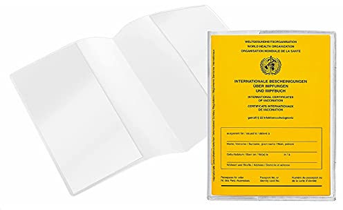 Impfpass Hülle neuer Impfpass 93 x 130 mm | 2021 Internationaler Impfpass Impfausweis, Schutzhülle transparent Impfausweis - Reißfeste Impfpasshülle -Impfpass Etui für die Impfbescheinigung (20 Stück)