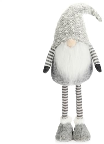 COM-FOUR® Grande gnomo XXL con gambe telescopiche - figura in piedi invernale fatta a mano in stile scandinavo per la decorazione natalizia festiva - simpatico nano estensibile - decorazione invernale