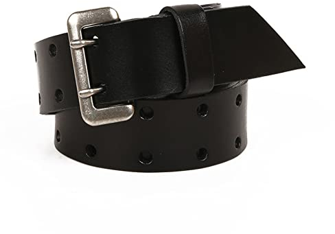 WRJAHCG Gürtel,nietengürtel,Nietengürtel im Punk-StilLegierungsschnalleLeder,Schwarz,120cm/47.3''