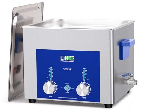 DK SONIC Pulitore ad Ultrasuoni Industriale 15L, Pulitore Sonico Commerciale da 360W con Timer Codificato, Riscaldatore e Cestello, Funzioni Multiple per Motori di Motociclette, Carburatori, Catene