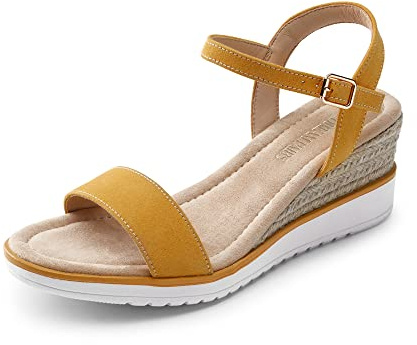 DREAM PAIRS Women's Espadrille Wedge Sandals | Ankle Strap Slingback Platform Sandals,Non-Slip Outsole for a laidback casual look