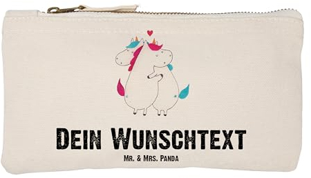 Mr. & Mrs. Panda Personalisierte Schminktasche Einhorn Mitteilung Größe S Klein - Geschenke, Liebe, Mit Namen, Unicorn, Geschenk, Witzig, Reise-Kosmetiktasche Name, Kosmetiktasche Damen, Valentinstag