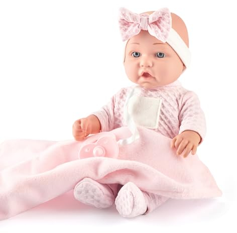 eDollable Set di Bambole Neonato Realistico da 30 cm in Scatola Regalo Include Ciuccio, Biberon e Copertina Morbida, Giocattolo Bambola Neonato per Bambine Piccole