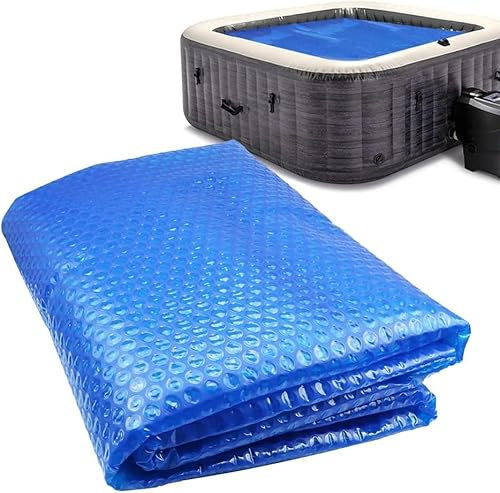 Hot Tub Cover Thermal Blanket Bubble Cover 16 Mil Insulation Blanket,6ft x 6ft Floating Spa Solar Blanket
