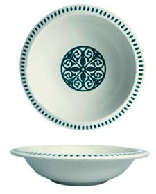 summa Pack de 6 platos hondos 20cm - Color verde - Colección Patios - Platos de Porcelana - Diseño inspirado en Andalucía - Diseño elegante - Uso en casa y restaurantes