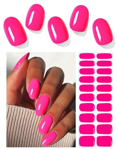 Wahrshei Nagelfolien | 20 pcs Sommer Neon Rosa Nagelfolie Selbstklebend | UV Gel Nagelfolie | Gel Nail Stickers, Gellack Wraps für Nagel