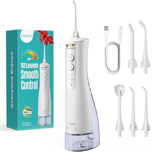 COSLUS E40 Professional Water Dental Flosser, 10 Pressure Levels Easy Use