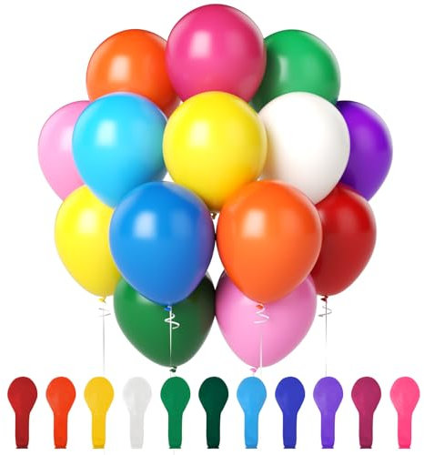 Oamwrae 110 Pcs Rainbow Balloons, 12 Inch Latex Party Balloons for Kids' Birthday Party, Graduation, Baby Shower, Wedding