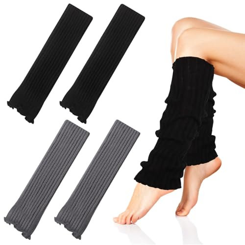 ZOCONE 2 Paar Stulpen Damen Gestrickte Beinstulpen für Frauen Mädchen Leg Warmers für Stiefel Beinstulpen Winter Häkelstulpen Beinwärmer Lang für Feste Kleidung Damen Stulpen für Alle Jahreszeiten (B)