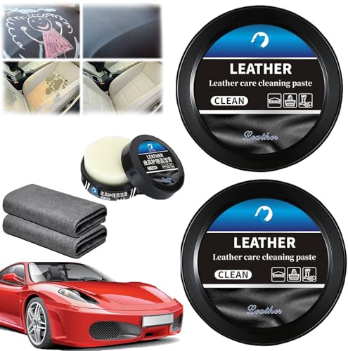 Lederpflegecreme, Lederpflege-Reinigungspaste, Polsterreiniger für Autositze, Lederpflege-Reinigungsspray, Leader Cleaning And Care Cream & Cleaning Paste (2PC)