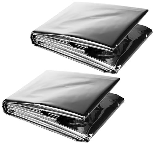 Lot de 2 films réfléchissants pour plantes - 210 x 130 cm - Argenté - Film PETP résistant à la chaleur - Résistant aux UV - Pour jardin, serre, lumière