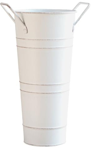 IwY377 Porte-parapluie en métal autonome pour cannes de marche, clubs de marche, vase de sol en métal pour entrée, porche d'intérieur (blanc, taille unique)