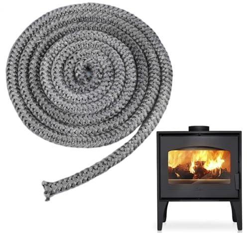Corda nera per stufa a legna,3 Metri 10mm,Guarnizione per Porta Stufa,Guarnizione Camino,Fibra di Vetro Corda Ignifuga,per Sportello Stufa Pellet Termocamino Forno Caldaia