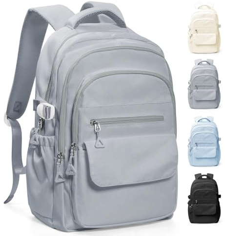 HYC00 Mochila Escolares Adolescentes Niñas Mochila Escolar Grande Mochilas de Instituto Chicas Mochilas Universitarias School Bag for Girls Impermeable Laptop Women Backpack Casual Daypack,Gris