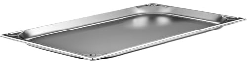 METRO Professional GN 1/1 Behälter, Edelstahl 18/10, 53 x 32.5 x 2 cm, Silber