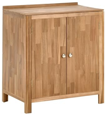 Beliani Outdoor-Küchenschrank Akazienholz braun breit 50x80x90 cm mit 2 Türen Venosa