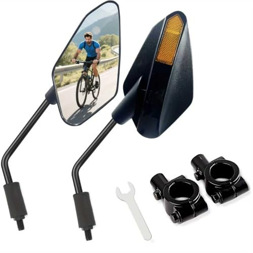 Homieway Specchietto Bici, 2 Pezzi Specchietto Retrovisore per Bici Elettrica, Girevole a 360° Specchietti per Bicicletta,Vetro HD Regolabile Specchietti per Monopattino Elettrico (22-25 mm)