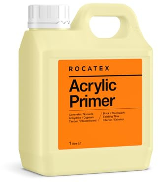 Rocatex Acrylic Primer – Ready-to-Use Tile Primer for Walls & Floors – Improves Adhesion on Porous & Non-Porous Surfaces – Use on Plaster, Concrete, Timber, Cement Boards (1 Litre)