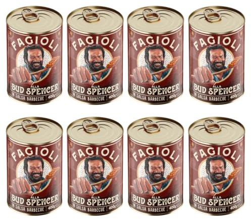 Fagioli alla Bud Spencer in salsa Barbecue - 8 lattine da 400 g - PRODOTTO ORIGINALE BUD POWER