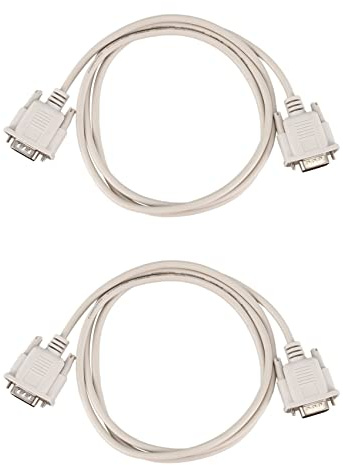 Uikdjgu 2X 1.4M RS232 DB9 9 Pines A VGA 15 Pines Macho Cable de Adaptador Gris