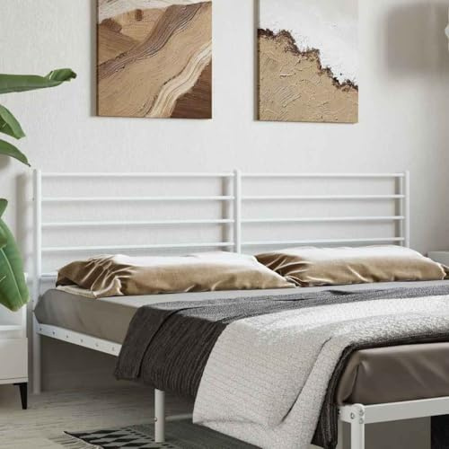 KTHLBRH Testiera in Metallo Bianco 200 cm Classica Design Elegante per Camera da Letto, Struttura Robusta in Acciaio Verniciato a Polvere con Gambe Stabili, Supporto Schiena