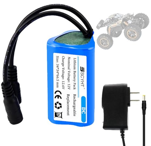 SSCYHT Batería de Repuesto 12 V, 3000 mAh y 2500 mAh Batería de Litio 3S1P Baterías Recargables para luz Emergencia, energía Respaldo para Motor 30 W a 40 W con Puerto de CC,12v3000mah