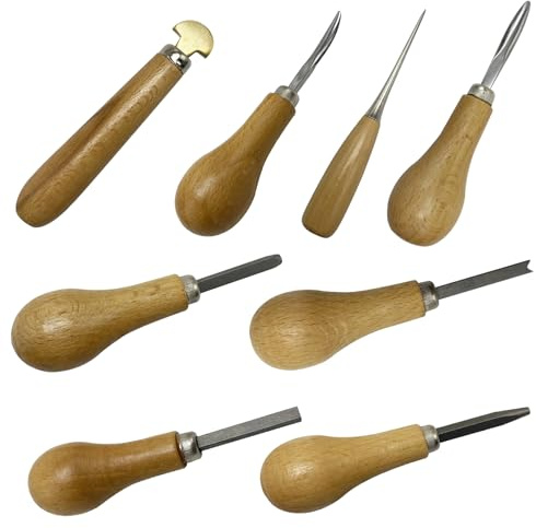 Juego de 8 herramientas de grabado con mango antideslizante para proyectos de artesanía detallados, herramienta de tallado