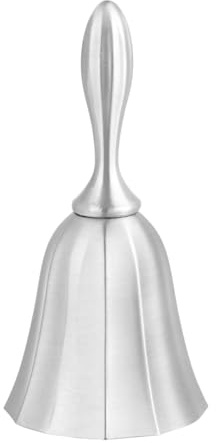 JOINPAYA Sonnette de Service de Restaurant en Alliage Argenté, Cloche à Main Vintage en Métal, Cloche de Réception pour Bar Cuisine, Signal Sonore Pratique pour Appel Service,
