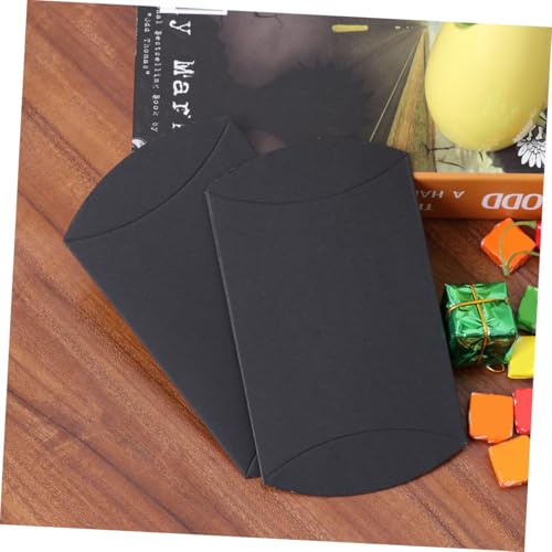 Faltbare Bonbonboxen in Kissenform, Schwarz, Papier, 50 Stück | Kreative, Elegante, Hübsche Kleine Schachteln, für Party und Geschenkverpackung, Kinderfreundlich