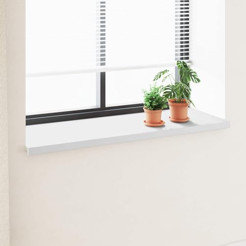 GeenYuu davanzale bianco in PVC 160x50x4,5 cm impermeabile e facile da pulire per interni ed esterni inclusi tappi terminali facile montaggio con colla