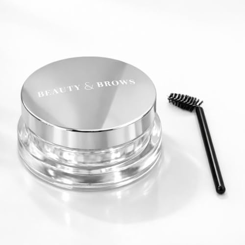 Beauty&Brows Cire Coiffante Sourcils Transparente 20g - Effet Lamination | Enrichie en vitamine E et jojoba - fixe et nourrit toute la journee - goupillon inclus - vegan - Marque Française
