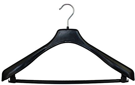 RSR-Classic 10 x Anzugbügel Sackobügel Kleiderbügel Kunststoff Schwarz Metallkleiderbügel Drahtbügel Hosenbügel rutschfest 41 cm