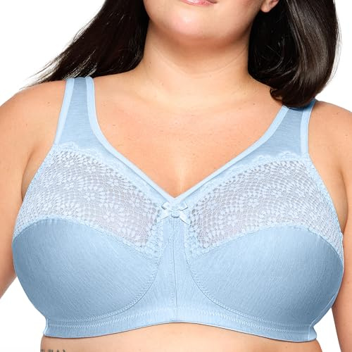 Glamorise MagicLift Moisture Control Wirefree Bra 1064 (Women's & Women's Plus) Light Blue Heather
