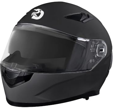BSWAY Motorradhelm ECE 22.06 – Hochwertiger Integralhelm für Erwachsene, Vollvisier Mopedhelm Full-Face Helme mit Belüftung & Sonnenblende, Sicher & Retro-Design, Schwarz (L)
