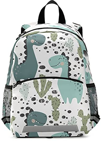 OREZI Dinosaur Toddler Backpack for Boys Girls,Dinosaur Baby Boy Nursery Bag Daycare Bag Preschool Bag Nappy Bag with Safety Leash Kid's Bookbag Little Bag with Chest Clip