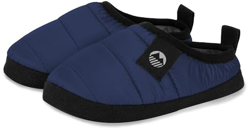 Lakeland Active Boy's Wolfa Quilted Ultra-Warm Tent Slippers - Blue - 5 UK