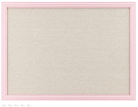 Navaris Memoboard mit Leinenoberfläche - Memoboard 58x43 cm mit Pinnwand aus Leinen - Pinwand Stofffläche mit Rahmen - inkl. Stecknadeln Pins - Rosa